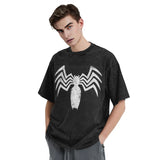 Venom Distressed Logo Washed Black T-Shirt