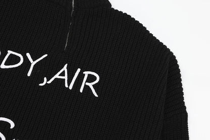 Y2k Letter Embroidery Turtleneck Sweater