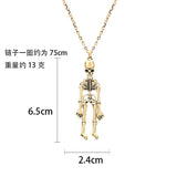 Spooky Skeleton Ghost Pendant Necklace