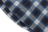 Long-sleeve Star Patch Lapel Plaid Shirt