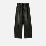 Premium Streetwear Wide Leg Curved Denim Jeans