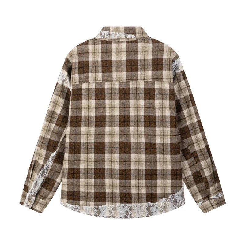 Luxury Elegant Plaid Blouse Shirt