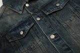 Y2K Distressed Single Breasted Washed Denim Jacket
