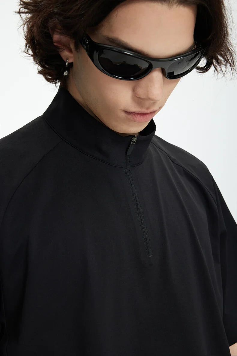 High Collar Urban Zip T-Shirt