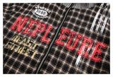Streetwear Plaid Ripped Hole Unisex Knit Splicing Jacket