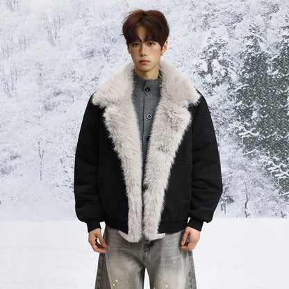 Stylish Single Breasted Loose Faux Fur Jacket