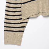 Chic Striped Knitted O-Neck Collar Sweater
