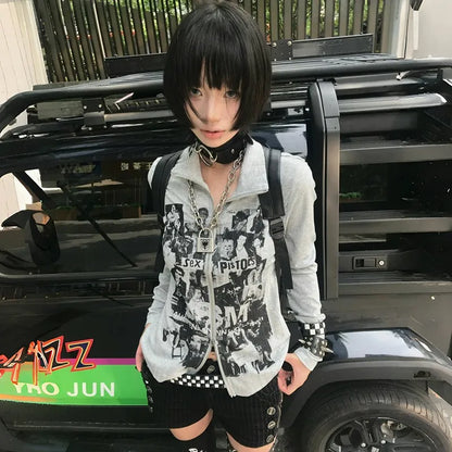 Vintage Grunge Graffiti Print T-Shirt