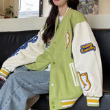 Women American Style Baseball Embroidered Jacket