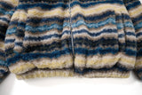 Chic Fair Isle Sherpa Faux Fur Hooded Jacket