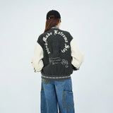 Retro Heavy Embroidered Patchwork Varsity Jacket