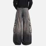 American Style Ink Splash Denim Cargo Jeans