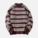 High-Quality Hip Hop Striped Knit Sweater