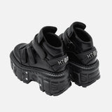 Gothic Ankle with Metal Decor Lace Up Heel Boots