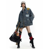 Y2K Lightweight Retro Oversized Blue Denim  Jacket