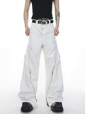 Loose Solid Color Side Zippers Pants