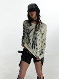 Gothic Patchwork Graphic Long Sleeve T-Shirt