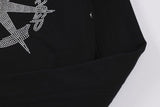 Rhinestone Graphic Print Hoodie