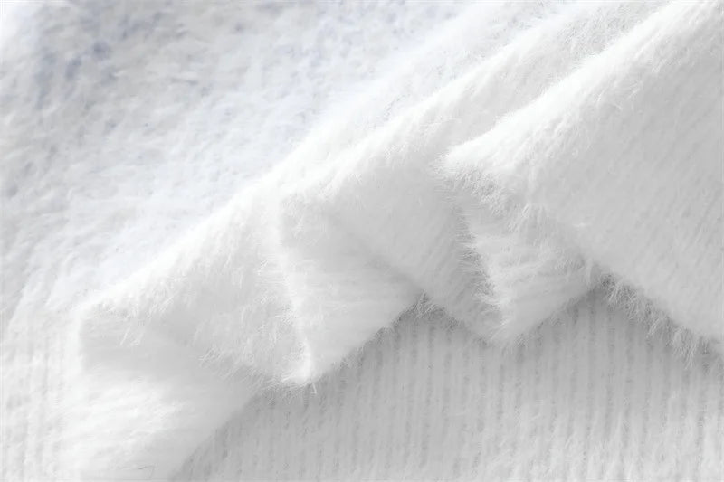 Fashionable Sky Ombre Gradient Fuzzy Sweater
