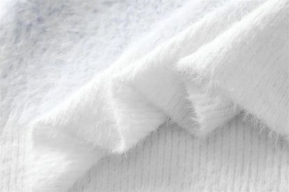 Fashionable Sky Ombre Gradient Fuzzy Sweater