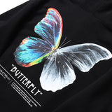 Flattering Colorful Butterfly Print Hip Hop Hoodie