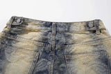 Bold Paisley Pattern Loose Fit Denim Jeans