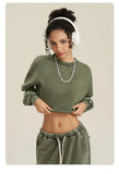 Women Distressed Loose Sweatshirt
