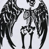Gothic Angel Skull Skeleton Graphic Printed T-Shirt