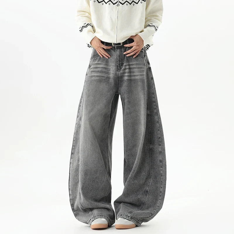 Vintage American Style Hip Hop Denim Wide Leg Jeans