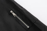 Black Zip-up Denim Jacket