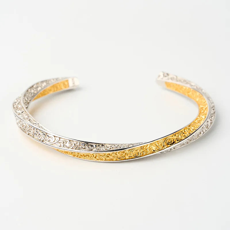 Golden Flower Vintage Stackable Bangle Bracelet
