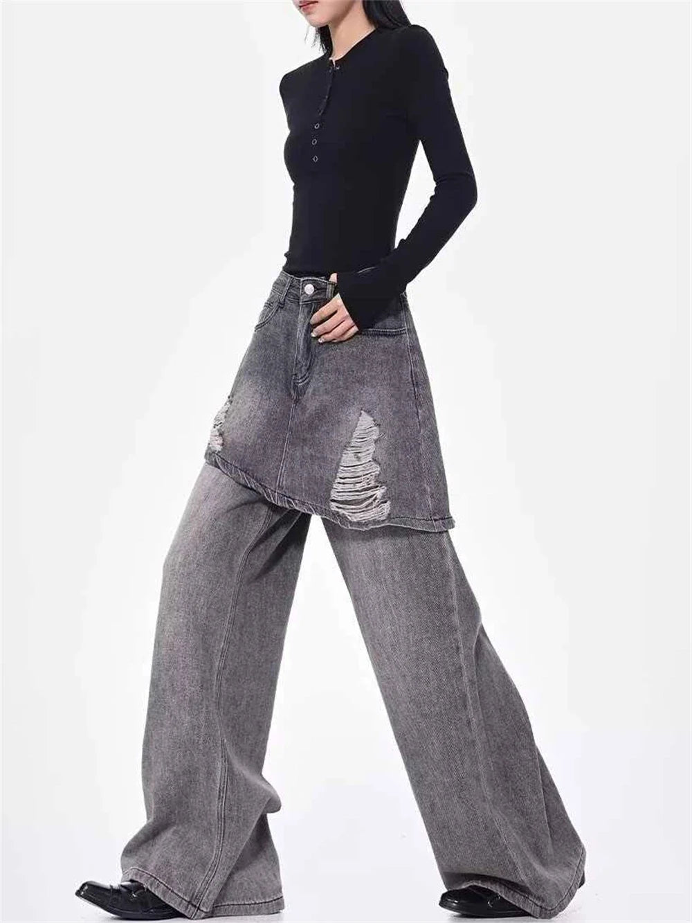 Patchwork Baggy Goblin Core Denim Jeans