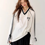 Y2K Streetwear Gidyq Vintage Sports V-Neck T-Shirt