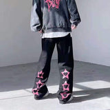 Funky Star Print Denim Pants