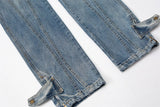 Multi-pocket Retro Ankle Zipper Denim Pants
