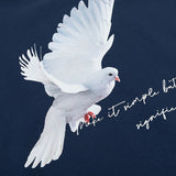 Pigeon Graphic Print Loose Sweatshirt