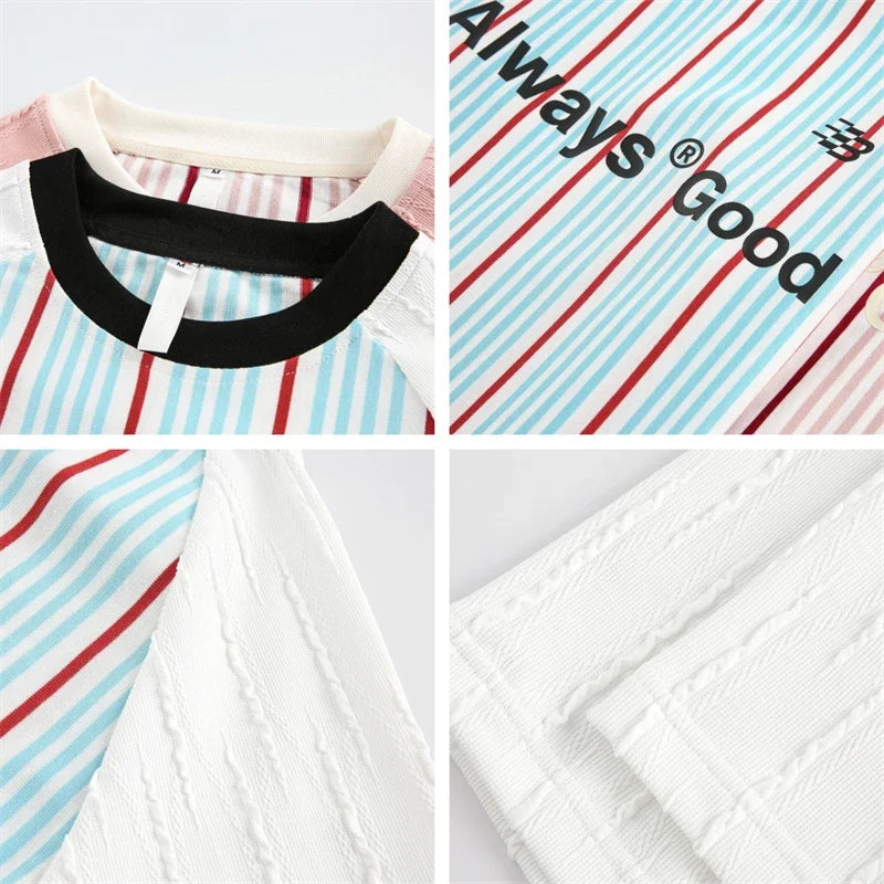 Striped Sports Raglan T-shirt