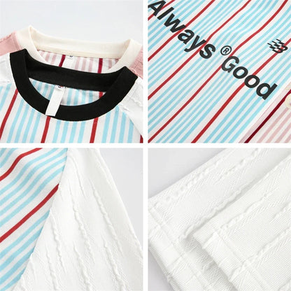 Striped Sports Raglan T-shirt