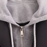 Versatile Fake Two Piece Detachable Hooded Coat