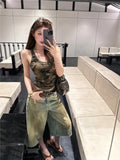 Retro Washed Denim High Waisted Denim Jorts