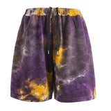 Purple Gold Tie Dye Hip Hop Loose Short
