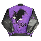 Retro Hip Hop Eagle Pattern Varsity Leather Jacket