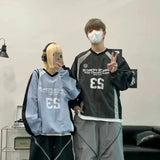 Oversized V-Neck Sports Sweatshirt