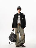 Y2K Trendy Loose Embroidered Lapel Jacket