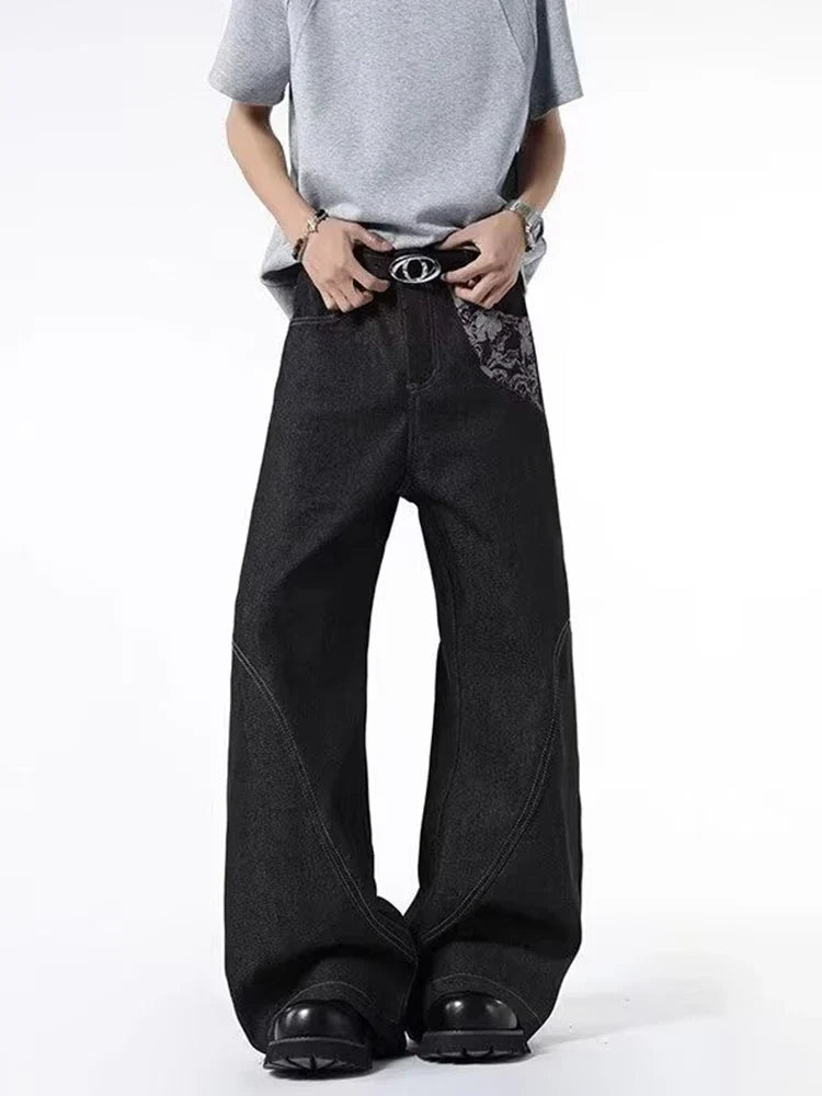 Vintage Gothic Jacquard Printed Cool Jeans