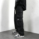 Vintage Cargo Pocket Drawstring Baggy Wide Pants