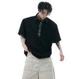 Original Patchwork Decorate Shoulder T-Shirt