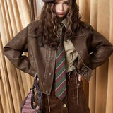 Vintage American Style Retro Maillard Style Jacket