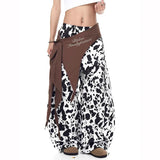 Y2K Women Leopard Print Casual Wide Leg Pants