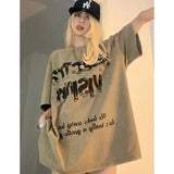 Durable Loose Vintage Letter Print Cotton T-Shirt